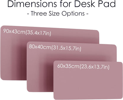 Dual Sided Leather Desk Pad (31.5 X 15.7"), Office Waterproof Desk Mat, PU Mouse Pad, Desk Protector Cover, Desk Writing Mat for Office/Home/Work/Cubicle (Purple/Pink)