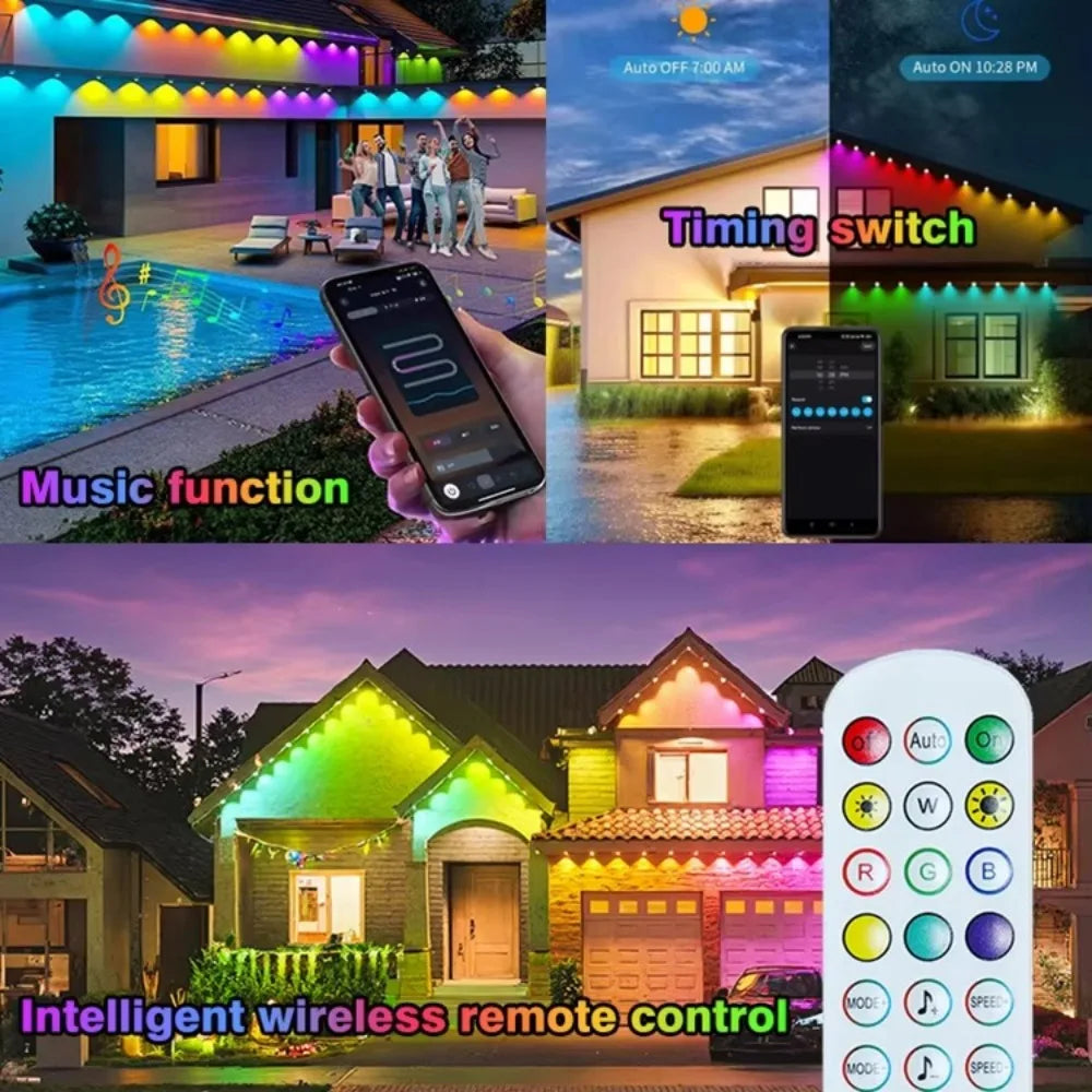 Smart Permanent Outdoor Lights Waterproof App Remote Music Sync
