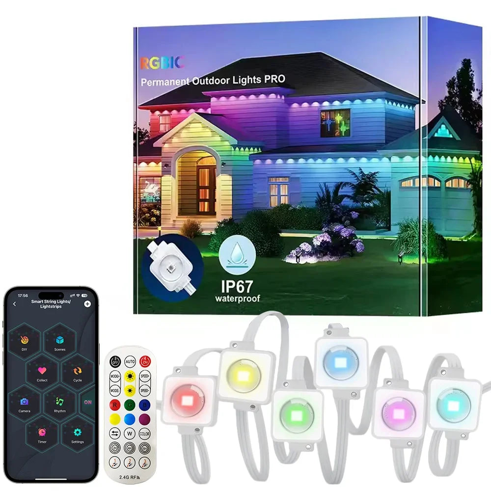 Smart Permanent Outdoor Lights Waterproof App Remote Music Sync