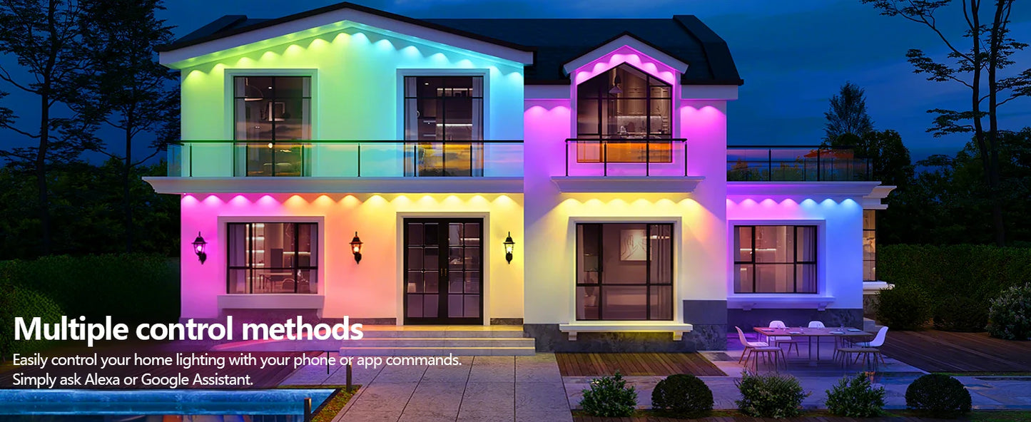 Smart Permanent Outdoor Lights Waterproof App Remote Music Sync