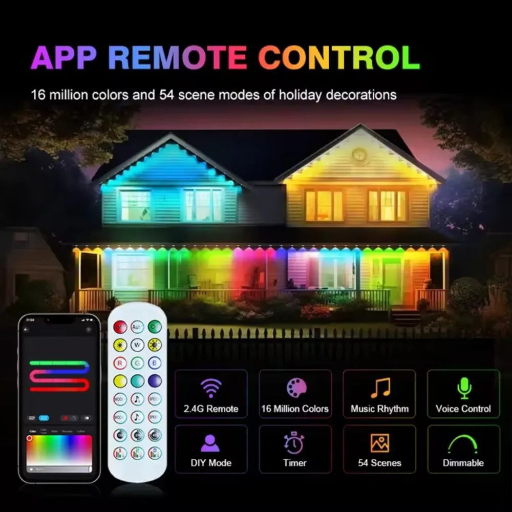 Smart Permanent Outdoor Lights Waterproof App Remote Music Sync