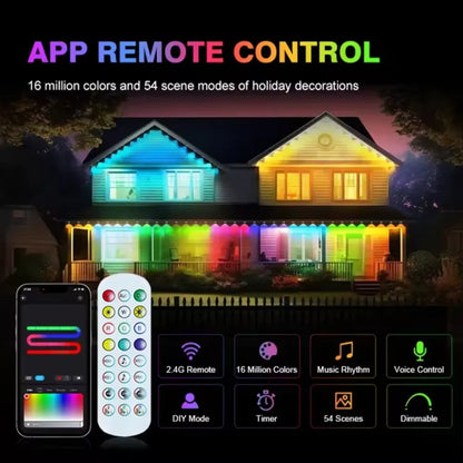 Smart Permanent Outdoor Lights Waterproof App Remote Music Sync